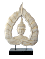 Buddha face stand with glitter white gold